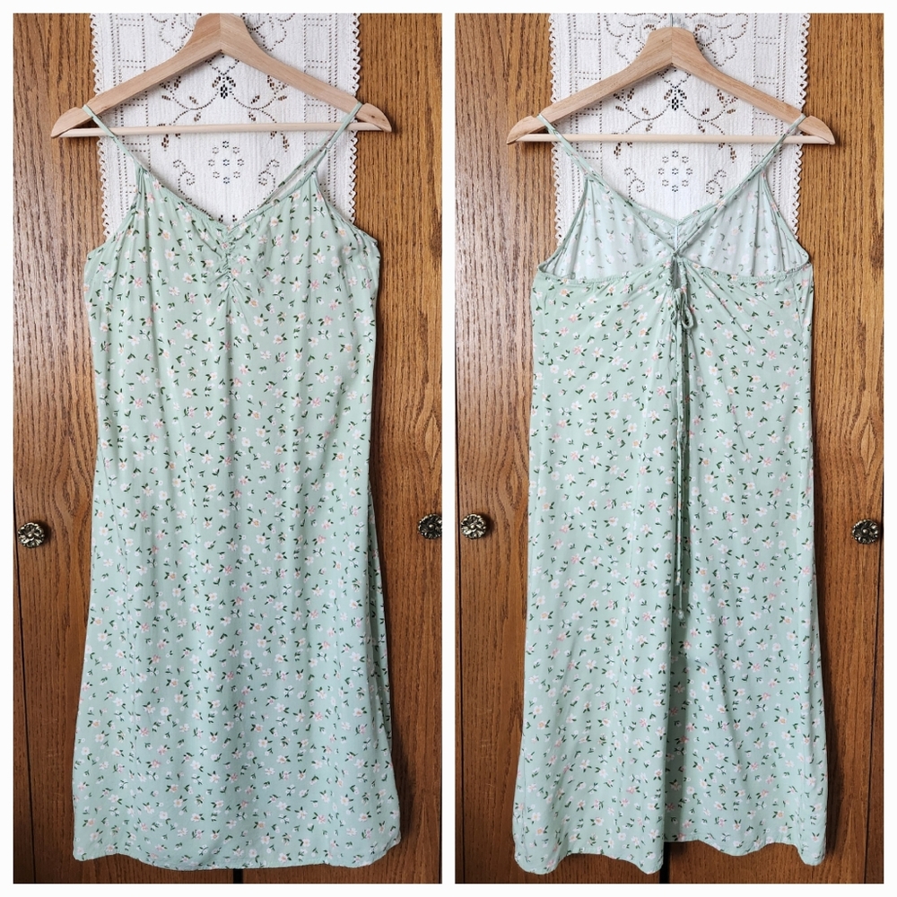 Live to be Spoiled Green Floral Slip Dress